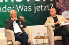 Europaforum der Toleranzgespräche am 25. Mai 2023. Im Bild: Im Bild v.l.n.r. Bestsellerautor Franz Alt, Moderator Claus Reitan.