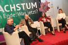 Europaforum der Toleranzgespräche am 25. Mai 2023. Im Bild v.l.n.r. Autor Dietmar Krug, Theologe Paul M. Zulehner, Moderatorin Mathilde Schwabeneder, Autorin Alina Lindermuth.