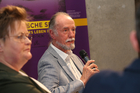 Wirtschaftsforum der Toleranzgespräche im Kärntner Bergdorf Fresach am 26. Mai 2023. m Bild WKK-Vizepräsidentin Astrid Legner und Philosoph Graham Parkes.