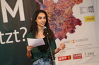 Poetry Slam der Europäischen Toleranzgespräche am 26. Mai 2023 in Fresach. Im Bild: Erini Kalta.