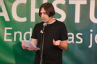 Poetry Slam der Europäischen Toleranzgespräche am 26. Mai 2023 in Fresach. Im Bild: Elias Hirschl.