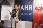 Mit dem traditionellen Poetry Slam gingen die Europäischen Toleranzgespräche Freitag abend ins Finale. Im Bild: Christine Teichmann aus Wien.