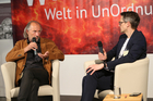 Wirtschaftsforum II in Fresach: Im Bild Psychotherapeut und Business Mentor Ulrich Hagg im Gespräch mit Thomas Cik von der Kleinen Zeitung.