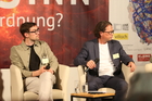 Wirtschaftsforum III in Fresach: Im Bild Zukunftsvisionär Frederik Fischer, Moderator Roland Gruber.