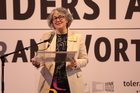 Europaforum Fresach. Begrüßung durch Denk.Raum.Fresach-Obfrau Andrea Mattioli.
